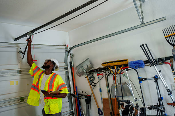 Professional Garage Door Panel Replacement technician working in Winterville, GA